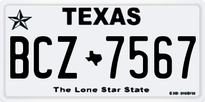 TX license plate BCZ7567