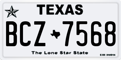 TX license plate BCZ7568