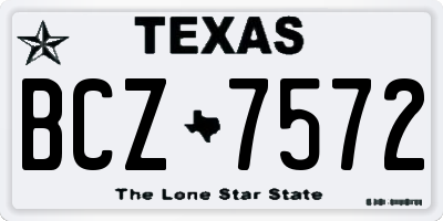 TX license plate BCZ7572