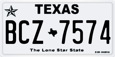 TX license plate BCZ7574
