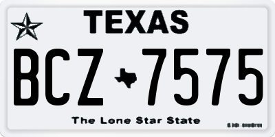 TX license plate BCZ7575