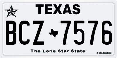 TX license plate BCZ7576