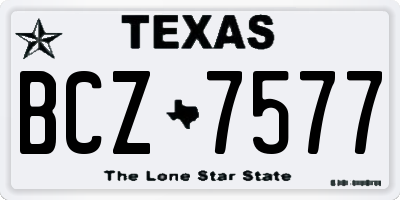 TX license plate BCZ7577