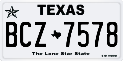 TX license plate BCZ7578