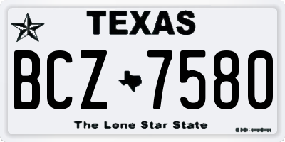 TX license plate BCZ7580