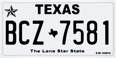 TX license plate BCZ7581
