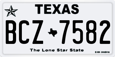 TX license plate BCZ7582