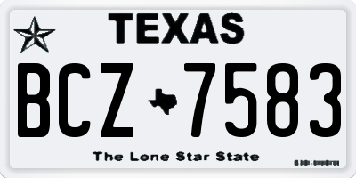 TX license plate BCZ7583