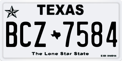 TX license plate BCZ7584