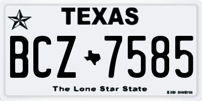 TX license plate BCZ7585