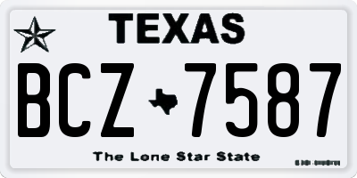 TX license plate BCZ7587