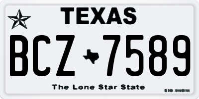 TX license plate BCZ7589