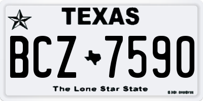 TX license plate BCZ7590