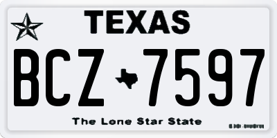 TX license plate BCZ7597