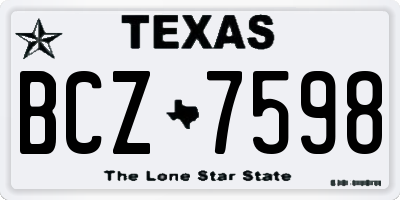TX license plate BCZ7598