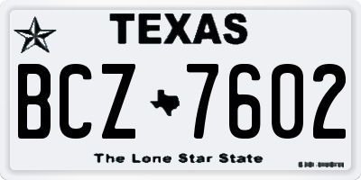 TX license plate BCZ7602