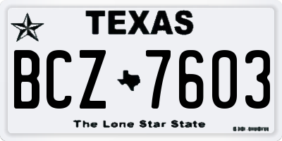 TX license plate BCZ7603