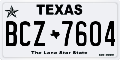 TX license plate BCZ7604