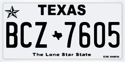 TX license plate BCZ7605