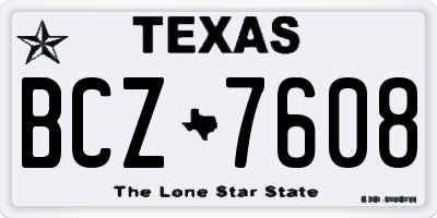 TX license plate BCZ7608