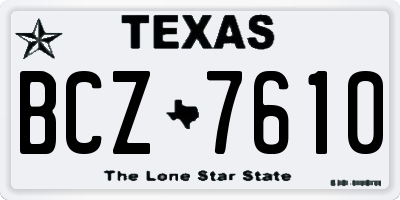 TX license plate BCZ7610