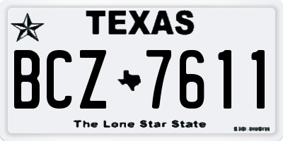 TX license plate BCZ7611