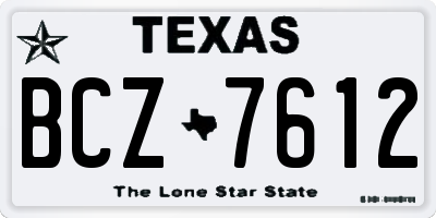 TX license plate BCZ7612