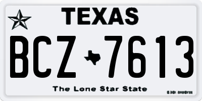 TX license plate BCZ7613