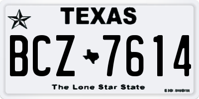 TX license plate BCZ7614