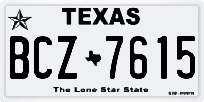 TX license plate BCZ7615