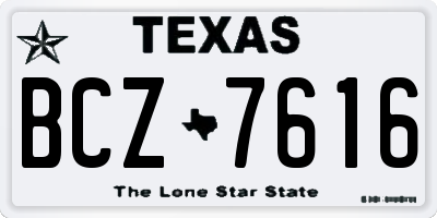 TX license plate BCZ7616