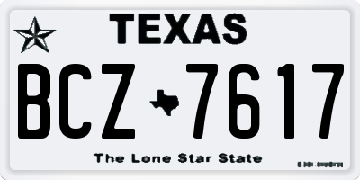TX license plate BCZ7617