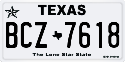 TX license plate BCZ7618