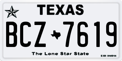 TX license plate BCZ7619