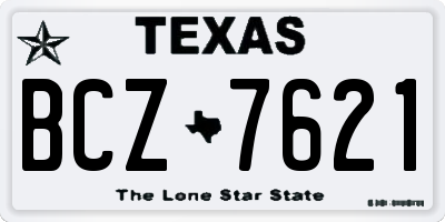 TX license plate BCZ7621