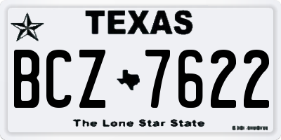 TX license plate BCZ7622