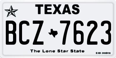 TX license plate BCZ7623