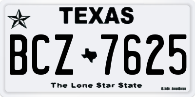 TX license plate BCZ7625