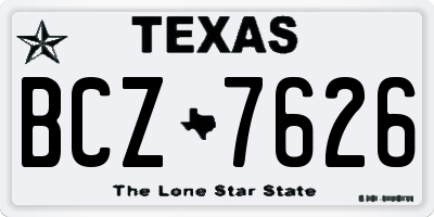 TX license plate BCZ7626