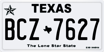 TX license plate BCZ7627