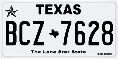 TX license plate BCZ7628