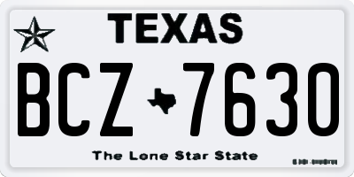 TX license plate BCZ7630