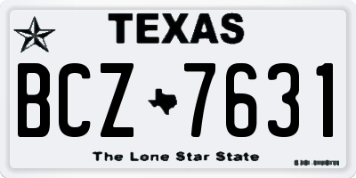 TX license plate BCZ7631