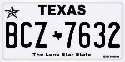 TX license plate BCZ7632