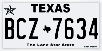 TX license plate BCZ7634