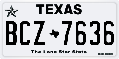 TX license plate BCZ7636