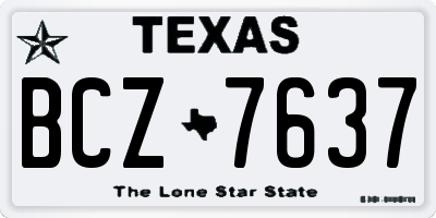 TX license plate BCZ7637