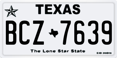 TX license plate BCZ7639