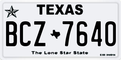 TX license plate BCZ7640