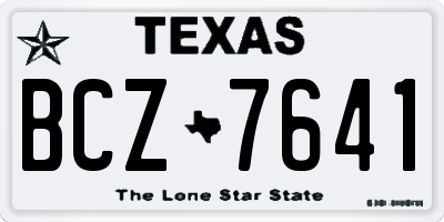 TX license plate BCZ7641